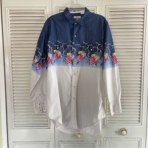 Vintage 90s Cumberland  Western Rodeo Pearl Snap Shirt Cowboy Eagle USA Sz XXL
